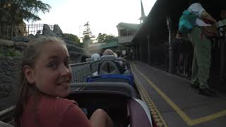 Disneyland Matterhorn Bobsleds in 4K at sunset Back to back runs due to CM training [upl. by Dnaltiak]