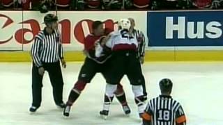 Chris Neil vs Krzysztof Oliwa Mar 11 2004 [upl. by Auqinehs]