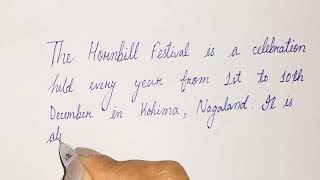 Hornbill FestivalHandwriting PracticeFor Students [upl. by Essilec]