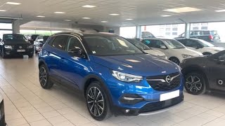 Présentation essai statique OPEL SUV GRANDLAND X 15 diesel 130 ch ULTIMATE BLEU TOPAZE TOIT NOIR [upl. by Len129]