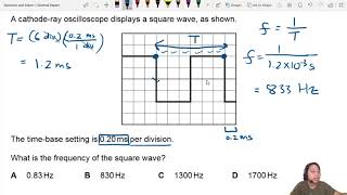 72a Ex1 MJ20 P11 Q4 CRO Square Wave  AS Waves  Cambridge A Level 9702 Physics [upl. by Anilatak]