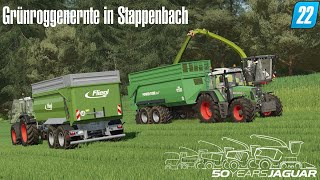 LS22 Grünroggenernte in Stappenbach  50 Jahre Claas Jaguar  Fendt  Fliegl 60FPS FullHD [upl. by Epifano]