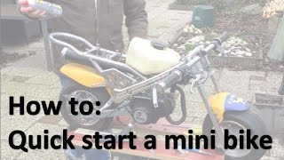 How to quick start a mini bike two stroke engine [upl. by Merrie]