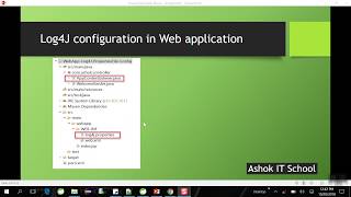 Log4J configuration in java web application  Part  4  Online Training  Ashok IT [upl. by Fenelia]