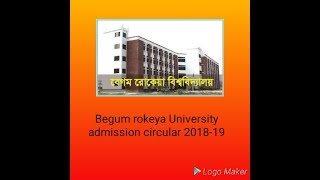 begum rokeya university admission circular 201819 [upl. by Adriane44]