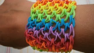 Rainbow Loom Drachenschuppen Armband kurze Anleitung [upl. by Lonier]