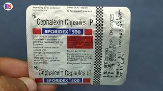 Sporidex 500Mg Capsule  Cephalexin Capsule  Sporidex 500 Capsule Uses Benefits Dosage Review [upl. by Kirit]