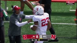 Dante Dowdell Rushing Touchdown Nebraska Husker Football Spring Game 42724 [upl. by Ecylahs]