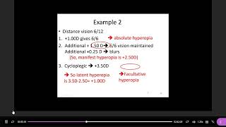 How do optometrists measure latent cycloplegic manifest and absolute hyperopiaemmetrope part 3 [upl. by Aicilas]