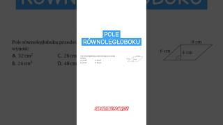 Pole równoległoboku Wzór na pole wykorzystany w zadaniu geometry dc matematyka fyp education [upl. by Zildjian]