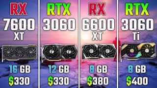 RX 7600 XT vs RTX 3060 vs RX 6600 XT vs RTX 3060 Ti  Test in 7 Games [upl. by Nenney]