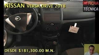 NISSAN VERSA DRIVE 2018 FICHA TECNICA [upl. by Etnahc411]