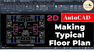 Typical Floor Plan in AutoCAD  Civil Architecture  AutoCAD Tutorial For Beginners [upl. by Uahsoj]