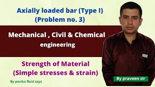 Axially loaded bar problems 3 Type 1 [upl. by Nollahs]