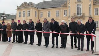 Uroczyste otwarcie Pałacu Potockich w Radzyniu Podlaskim  przecięcie wstęgi [upl. by Nwahshar]