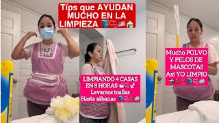 TIPS QUE AYUDAN MUCHO EN LA LIMPIEZA limpiando 4 casas en un solo dia mucho pelo de mascota [upl. by Egiedan247]