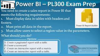 PL 300  Q59  Power BI Parameterized Paginated Sales Reportmp4 [upl. by Nelav]