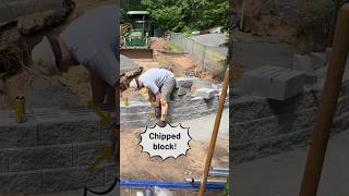 Part 5 How to build a retaining wall hardscape landscape equipment [upl. by Euk]