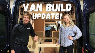 Van Build Update with Drifter Vans Custom Transit Van Conversion  Floor Plan Features Appliances [upl. by Hayikaz]