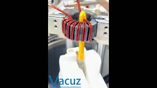 Dual Wire Amorphous Magnetic Toroidal Coil Automatic Inductor Crochet Hook Winding Machine Price [upl. by Aniz928]