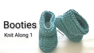 SUPER EASY  BOOTIES KNIT ALONG  HOW TO KNIT [upl. by Zarihs]