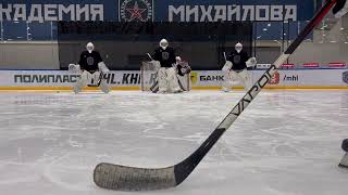 Трафик Подставление Отбивание клюшкой  Hockey goalie training [upl. by Evita]