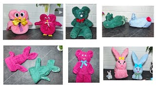 5 DIY Folding Towel Art  Towel Folding Animals [upl. by Zeiler125]