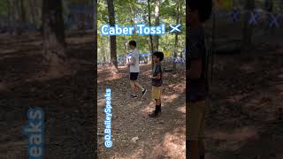 My Son 👦 Learning the CABER TOSS  the Scottish GAMES at Scott Games 🏴󠁧󠁢󠁳󠁣󠁴󠁿 scottishgames [upl. by Emawk]