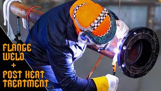 150 Flange TIG Weld  1150 Degree Post Weld Heat Treatment  TIG Welding [upl. by Imis]