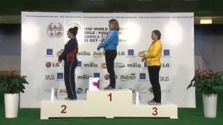 Podium and Interview ENG with Zuzana STEFECEKOVA SVK  ISSF World Cup Final 2014 Gabala AZE [upl. by Wells]