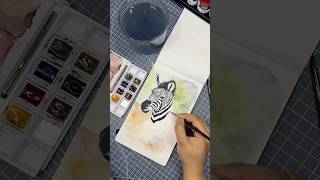 Bringing a Zebra to Life in Watercolor 🦓 [upl. by Rube]