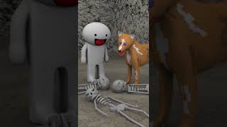 Odd1sout no one dies shorts odd1sout skeleton dog dogshorts memes animation tiktok [upl. by Lienaj]