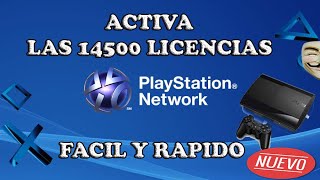 Como Activar las 14500 licencias PSN en tu Playstation 3 facil y rapido [upl. by Imogene188]