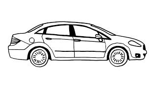 How To Draw A Fiat Linea Car  Fiat Linea Car Drawing  Easy Fiat Linea Drawing 2022 [upl. by Gibbeon26]