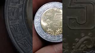 moneda de 5 pesos 2021 error en la fecha [upl. by Einahpts]