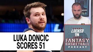 Luka Doncic Scores 51 Sengun Hayes Hartenstein Stink  NBA Fantasy Basketball Game Recaps [upl. by Eckart]