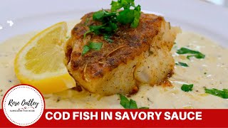 Cod Fish Recipe  How to cook Cod Fish with Creamy Butter Garlic Sauce [upl. by Cordelie]