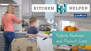 Guidecraft Kitchen Helper Toddler Learning Tower Safety Features and Care [upl. by Ttocserp]