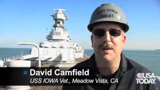 USS IOWA move from mothball fleet [upl. by Lilia]