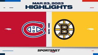 NHL Highlights  Canadiens vs Bruins  March 23 2023 [upl. by Cimah]