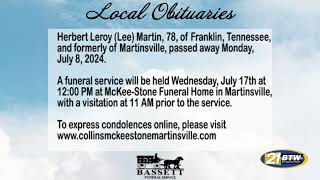 Obits for July 31 2024 [upl. by Noired307]