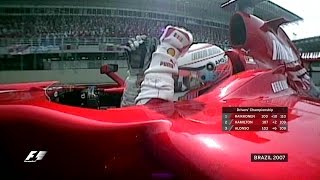 Raikkonen Wins ThreeWay Title Battle in Sao Paulo  2007 Brazilian Grand Prix [upl. by Bicknell]