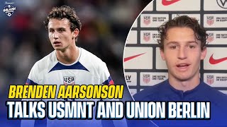 Brenden Aaronson talks recent USMNT result Union Berlin and brother Paxten Aaronson [upl. by Acirdna]