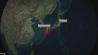 A tsunami warning was issued for Japan after massive earthquake [upl. by Yenoh]