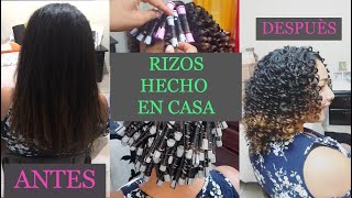 Rizos Hecho en Casa sin Calor para cabello LacioAfroRizado Permanentes [upl. by Luas]