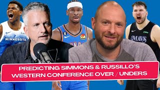 Predicting Bill Simmons amp Ryen Russillos NBA Western Conference Over  Under Picks [upl. by Ahser309]