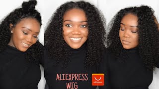 COMMENT CUSTOMISER COIFFER SA PERRUQUE BOUCLÉE LACE FRONTALE 💇🏽‍♀️ [upl. by Melena492]