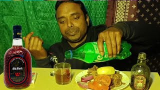 OLD MONK XXX RUM  OLD MONK XXX RUM amp LOCAL CHICKEN ONION TOMATO LEMON 🍋 EATING VIDEO [upl. by Pang832]