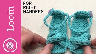 Super CUTE Loom Knit Baby Sandals  Right Handed CC [upl. by Gilbertina683]