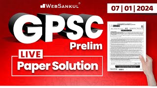 GPSC Paper Solution 2024  GPSC Prelims Paper Analysis  GPSC Exam 2024  WebSankul [upl. by Amadis]